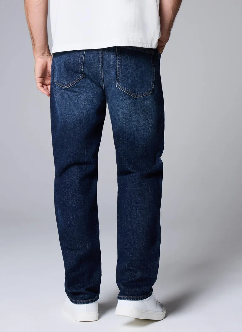 Matalan Blue Dark Wash Relaxed fit jeans for Men | Best Price UAE